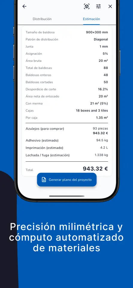 Precisión milimétrica y cómputo automatizado de materiales