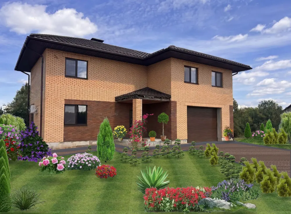 Yard photo after landscaping visualization